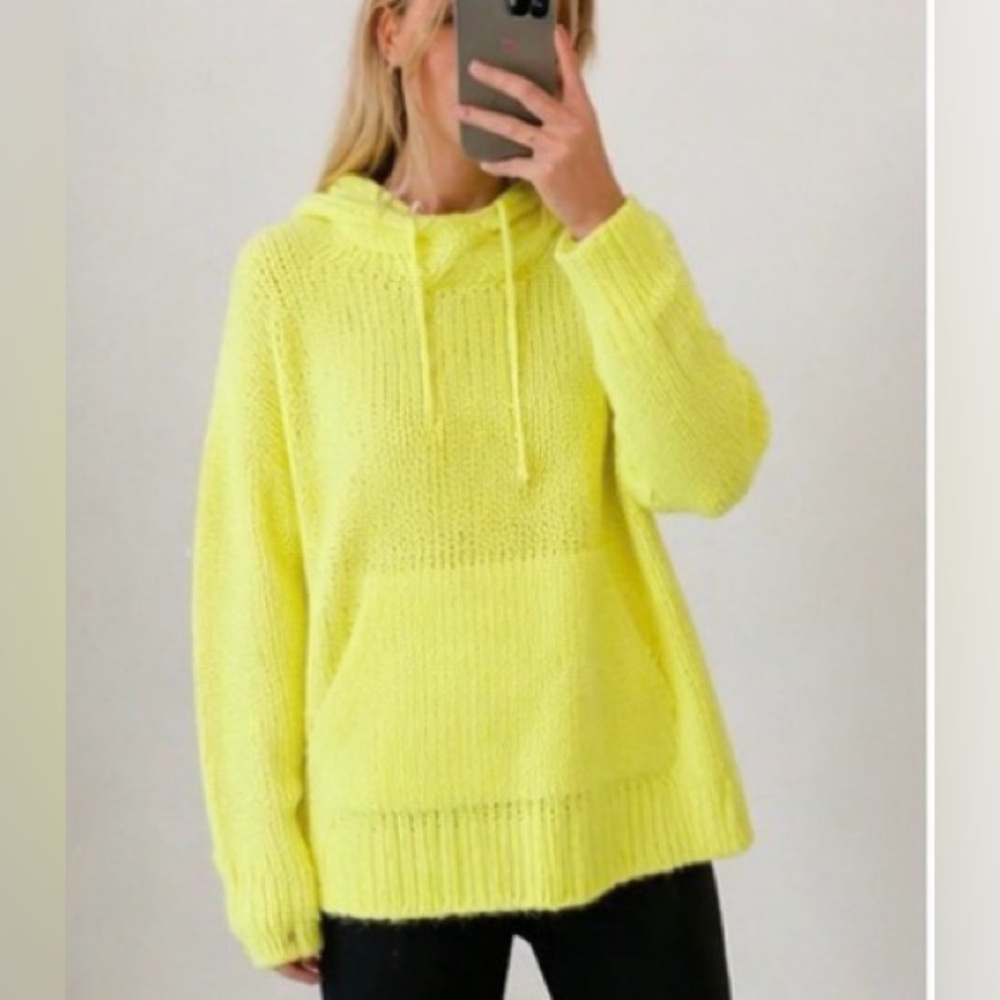 Zara Neon Yellow Cowl Neck Sweater